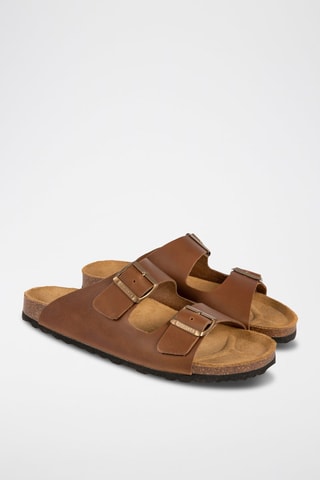 Mules en cuir Marron