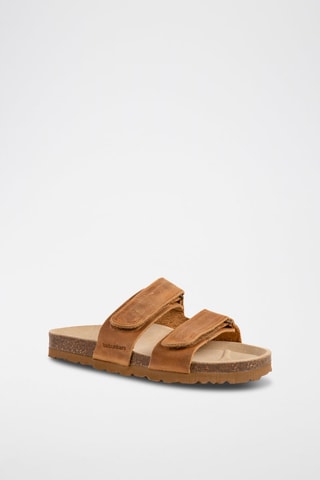 Mules en cuir Rosso Camel