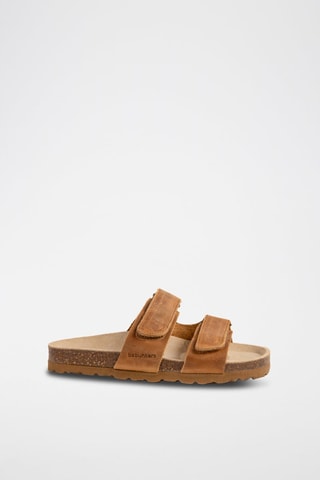 Mules en cuir Rosso Camel