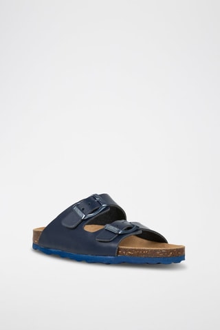 Mules en cuir Ibiza Bleu