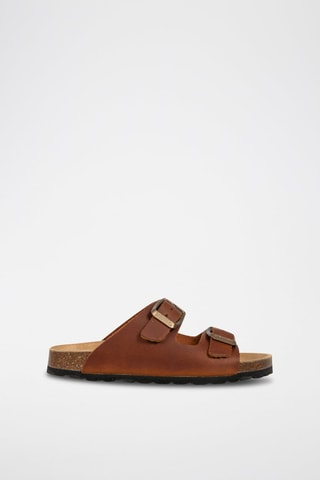 Mules en cuir Ibiza Camel