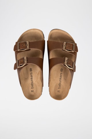 Mules en cuir Ibiza Camel