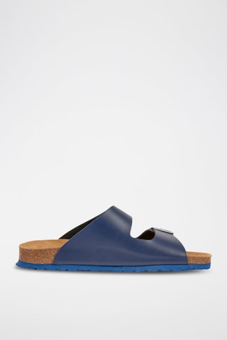 Mules en cuir Bleu marine