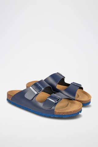 Mules en cuir Bleu marine
