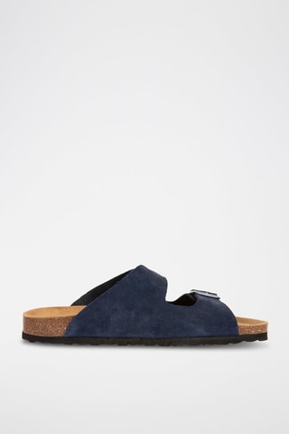 Mules en nubuck Bleu marine