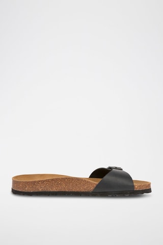 Mules en cuir Noir