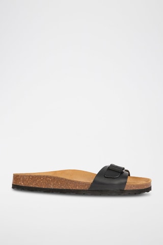 Mules en cuir Noir