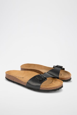 Mules en cuir Noir