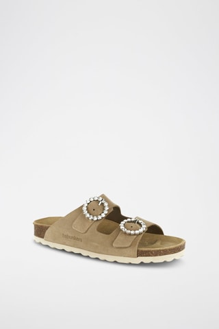 Mules en cuir 
Beige
