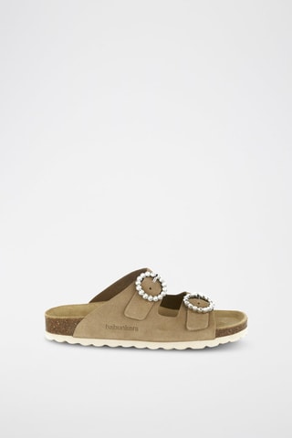 Mules en cuir 
Beige