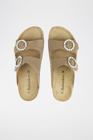 Mules en cuir 
Beige