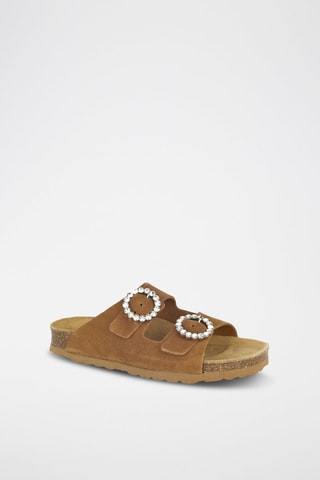 Mules en nubuck 
Marron