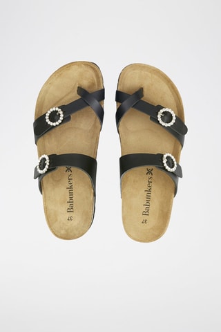 Mules en cuir 
Noir