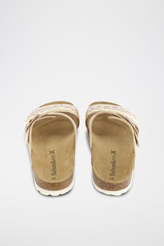 Mules en cuir 
Beige