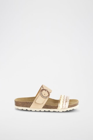 Mules en cuir 
Beige