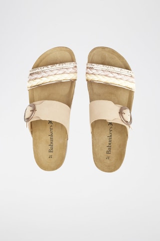 Mules en cuir 
Beige