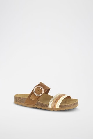 Mules en cuir 
Marron