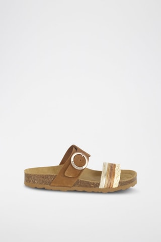 Mules en cuir 
Marron
