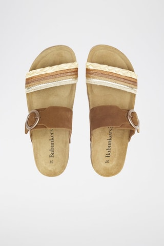 Mules en cuir 
Marron