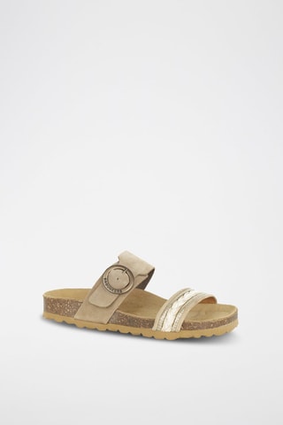 Mules en cuir 
Beige