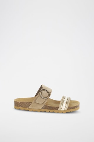 Mules en cuir 
Beige