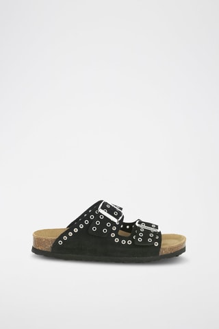 Mules en cuir 
Noir