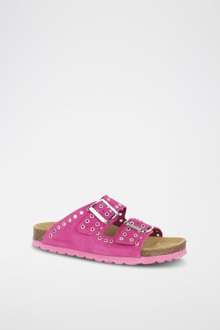 Mules en cuir 
Rose