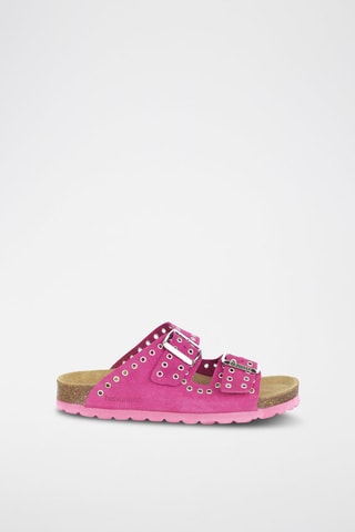 Mules en cuir 
Rose
