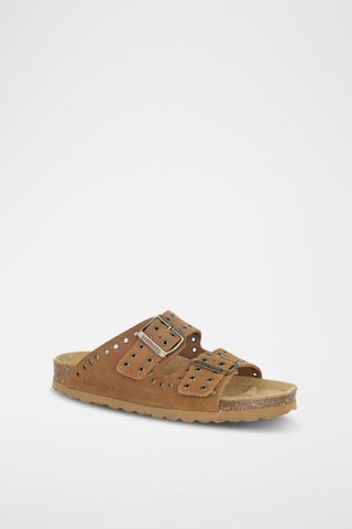 Mules en cuir 
Marron