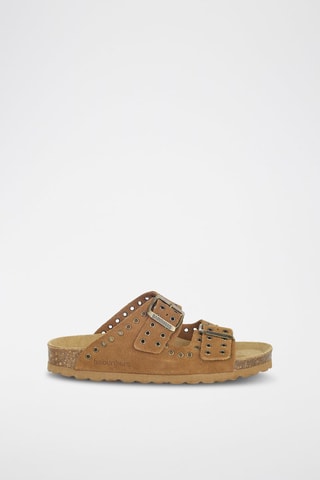 Mules en cuir 
Marron