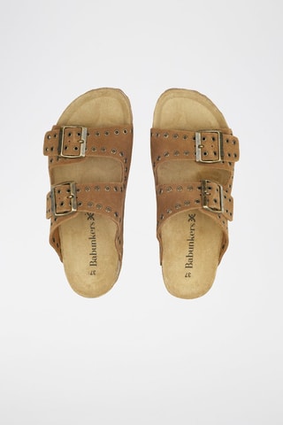 Mules en cuir 
Marron