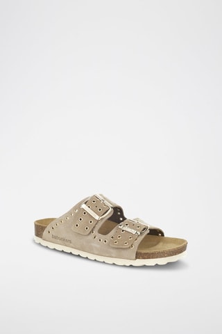 Mules en cuir 
Beige