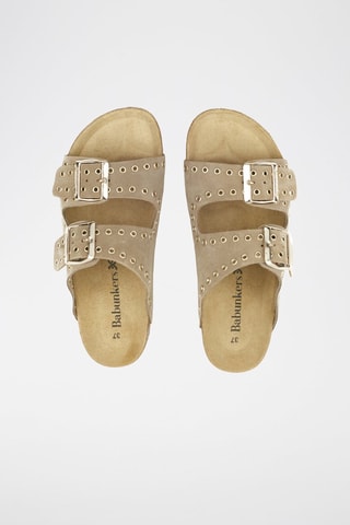 Mules en cuir 
Beige