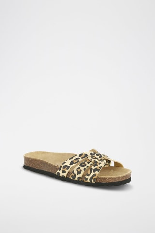 Mules en cuir 
Beige