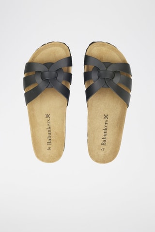 Mules en cuir 
Noir