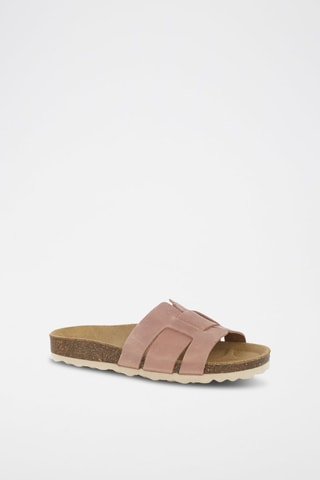 Mules en cuir 
Rose