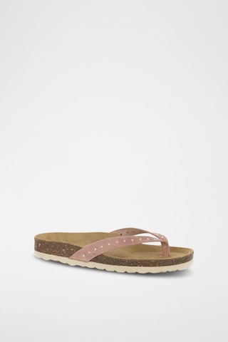 Mules en cuir 
Rose