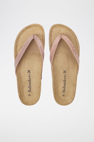 Mules en cuir 
Rose