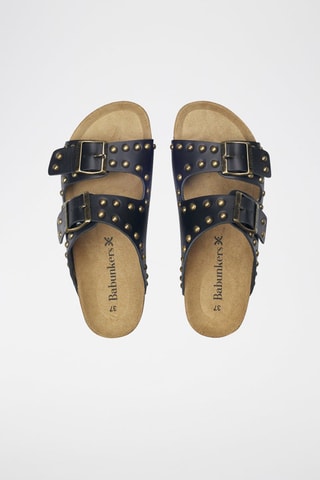 Mules en nubuck 
Noir