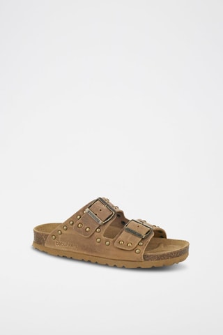 Mules en cuir 
Marron
