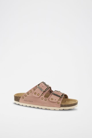 Mules en cuir 
Rose