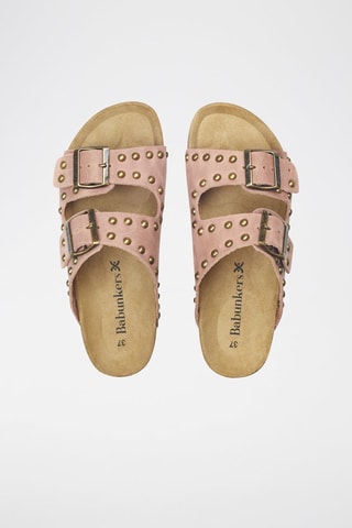 Mules en cuir 
Rose