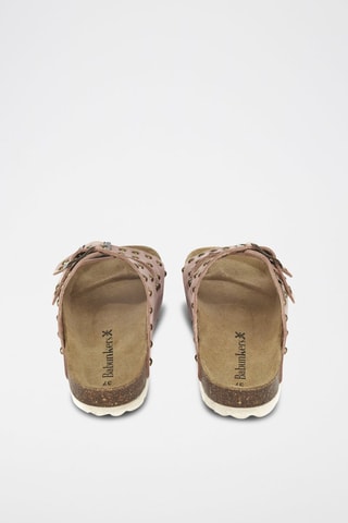 Mules en cuir 
Rose