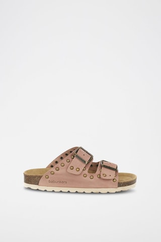 Mules en cuir 
Rose