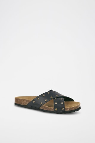Mules en cuir 
Noir