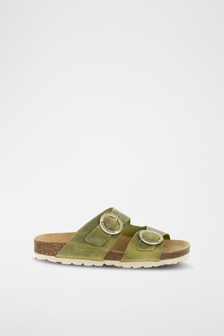 Mules en cuir 
Vert