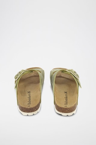 Mules en cuir 
Vert
