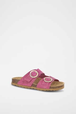 Mules en cuir 
Rose