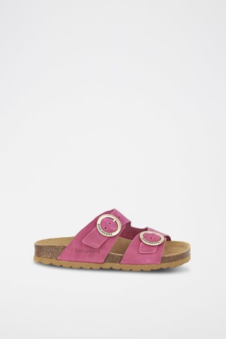 Mules en cuir 
Rose