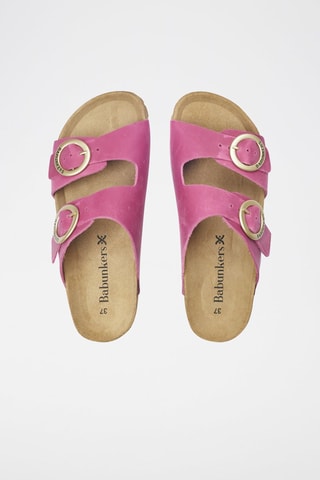 Mules en cuir 
Rose